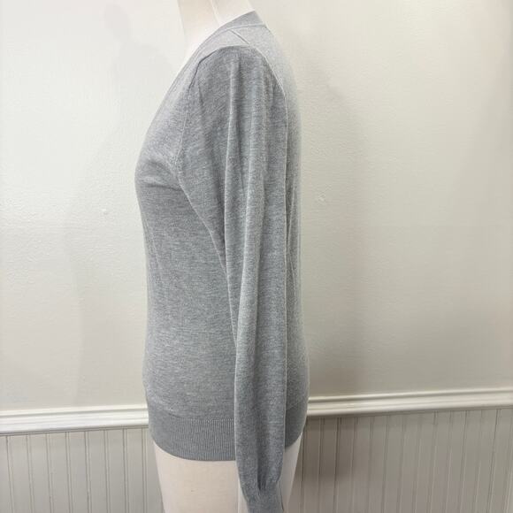 Quince Size XS Organic Cotton Cashmere Sweater Heather Gray Lightweight Luxe - Picture 4 of 9
